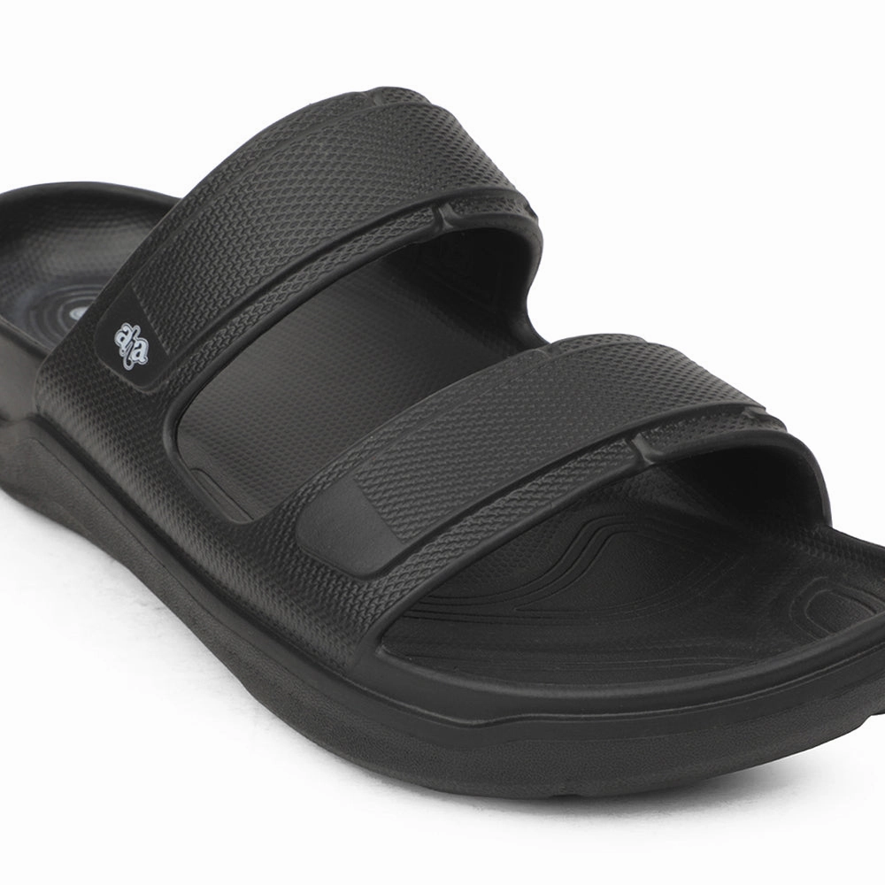 A-HA Black Casual Slides For Men FDL-2 By Liberty