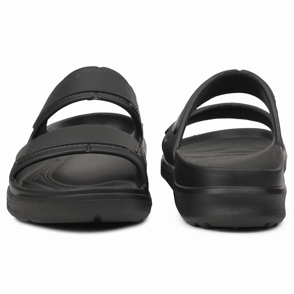 A-HA Black Casual Slides For Men FDL-2 By Liberty