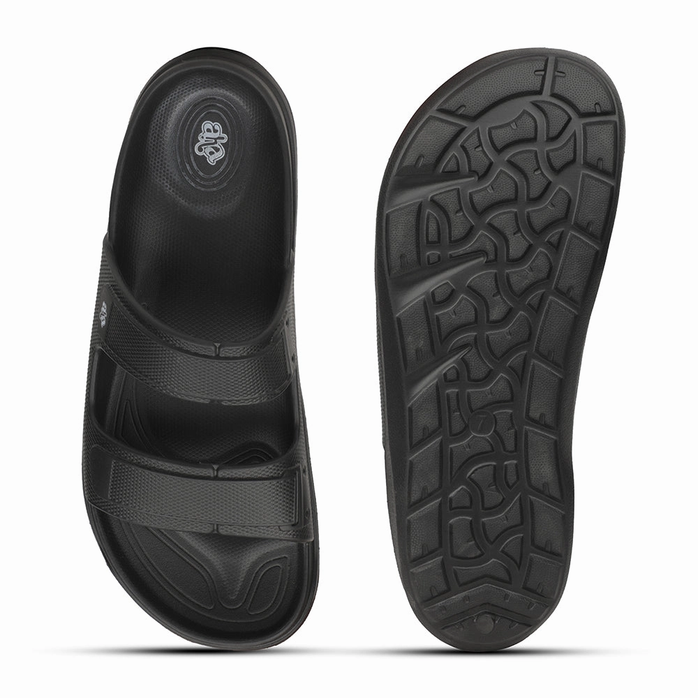 A-HA Black Casual Slides For Men FDL-2 By Liberty