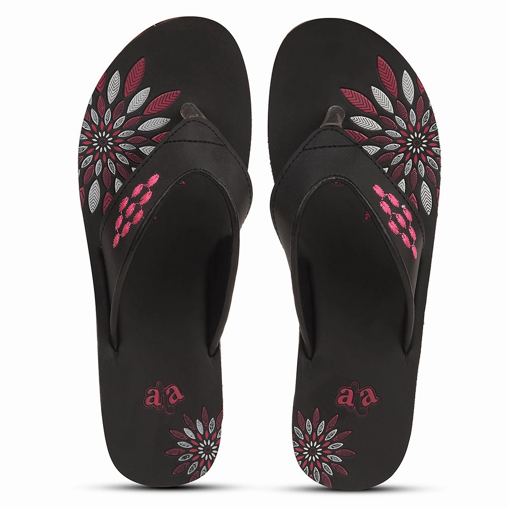 A-HA Black Casual Slipper For Women AVNI-10 By Liberty
