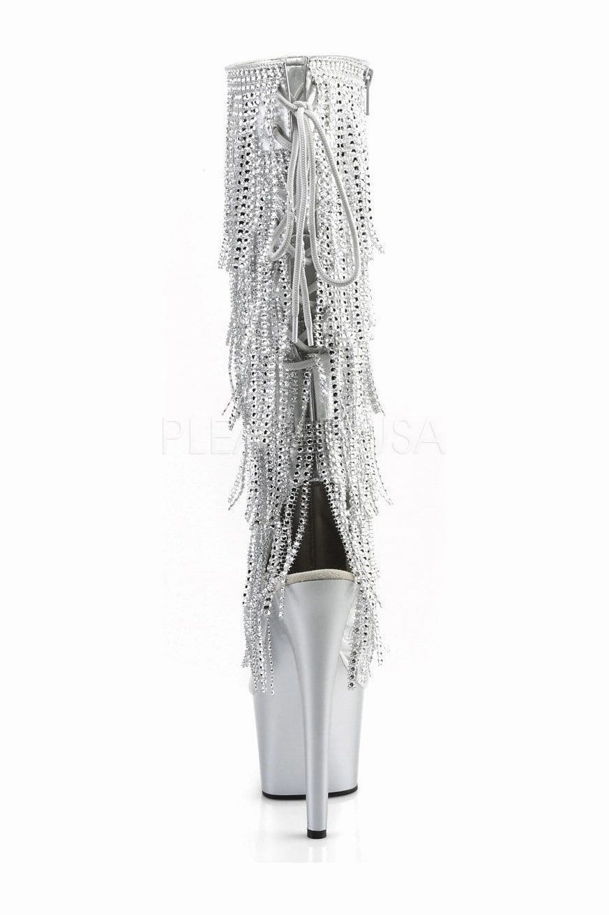 ADORE-2024RSF Platform Boot  | Silver Faux Leather