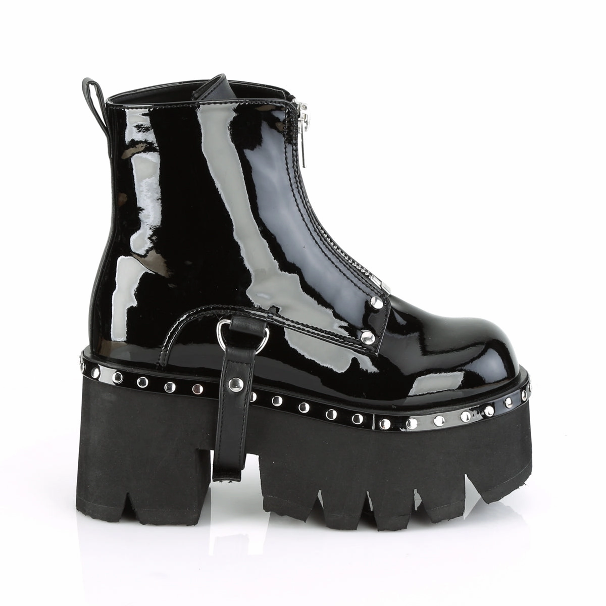 ASHES-100  Black Patent-Vegan Leather