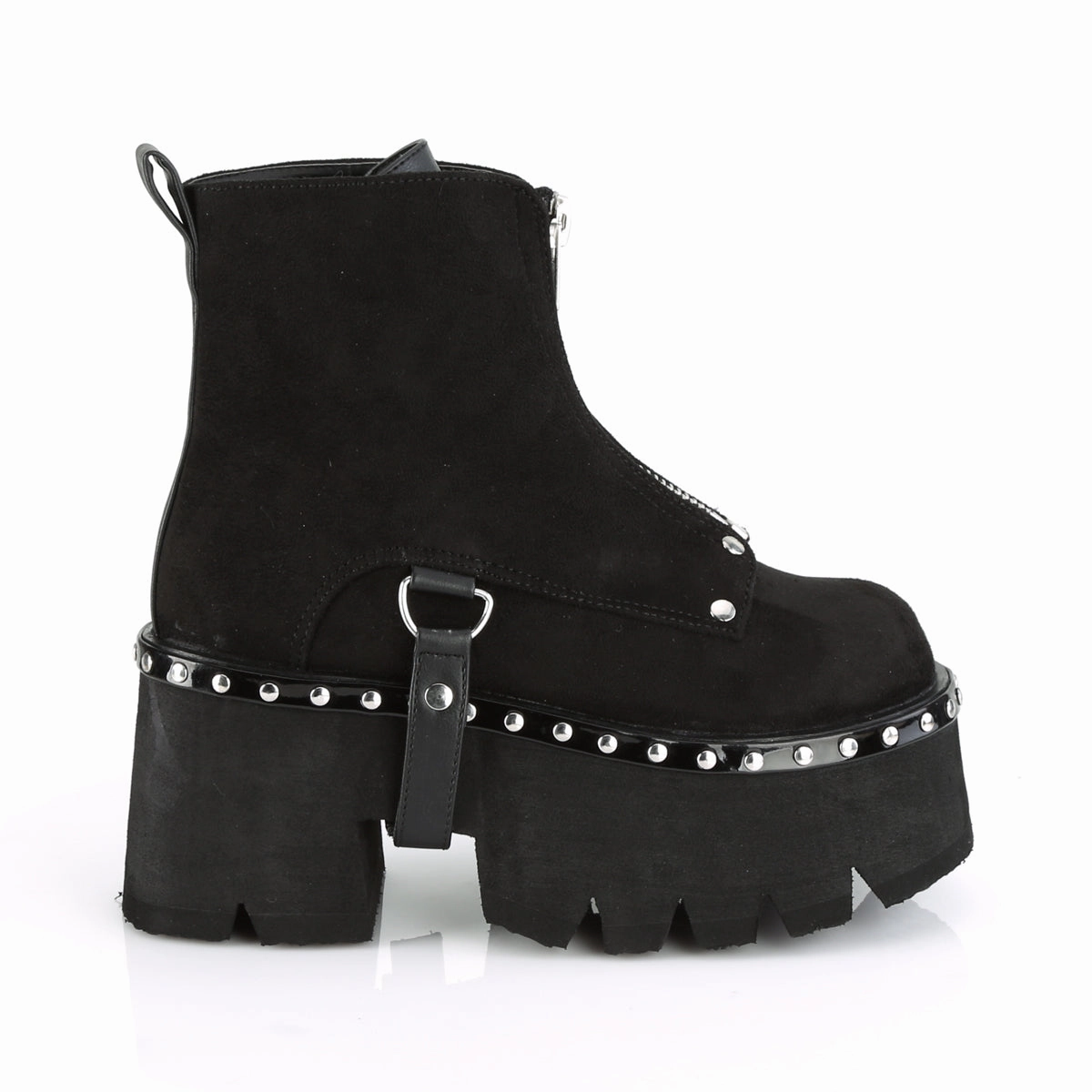 ASHES-100  Black Vegan Suede-Black Vegan Leather
