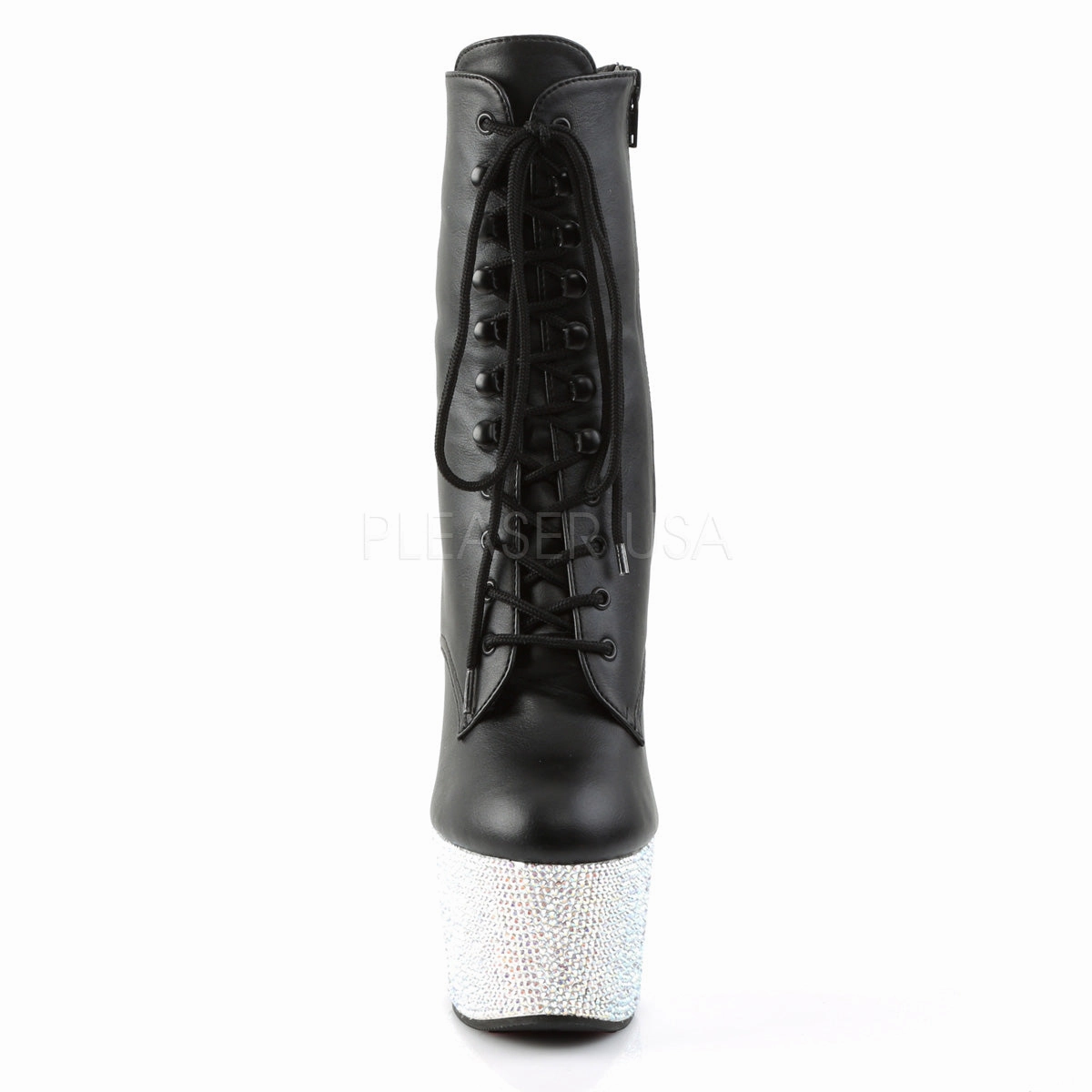 BEJEWELED-1020-7  Black Faux Leather/Silver Multi RS