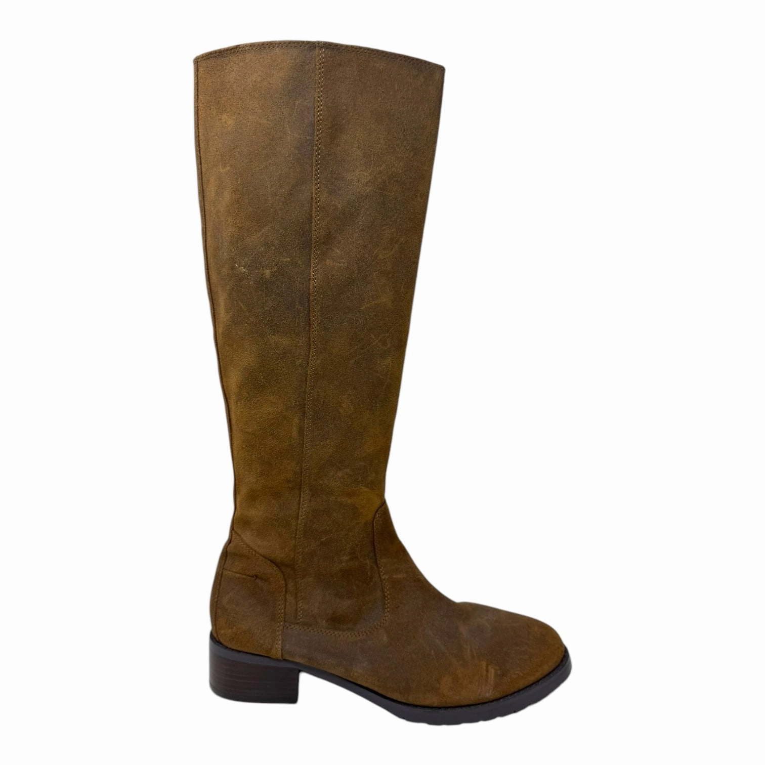 Bixbi Waxed Suede Boots By Donald Pliner In Brown, Size: 6.5