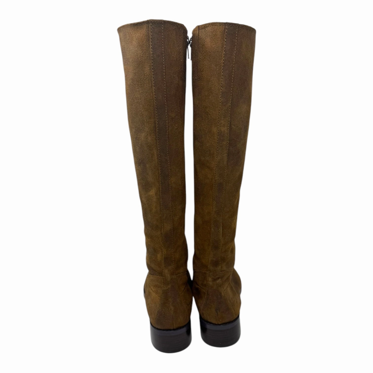 Bixbi Waxed Suede Boots By Donald Pliner In Brown, Size: 6.5