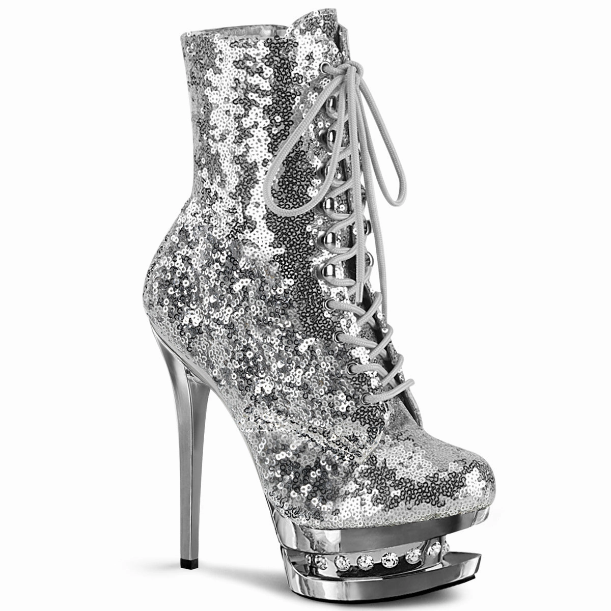 BLONDIE-R-1020  Silver Sequins/Silver Chrome