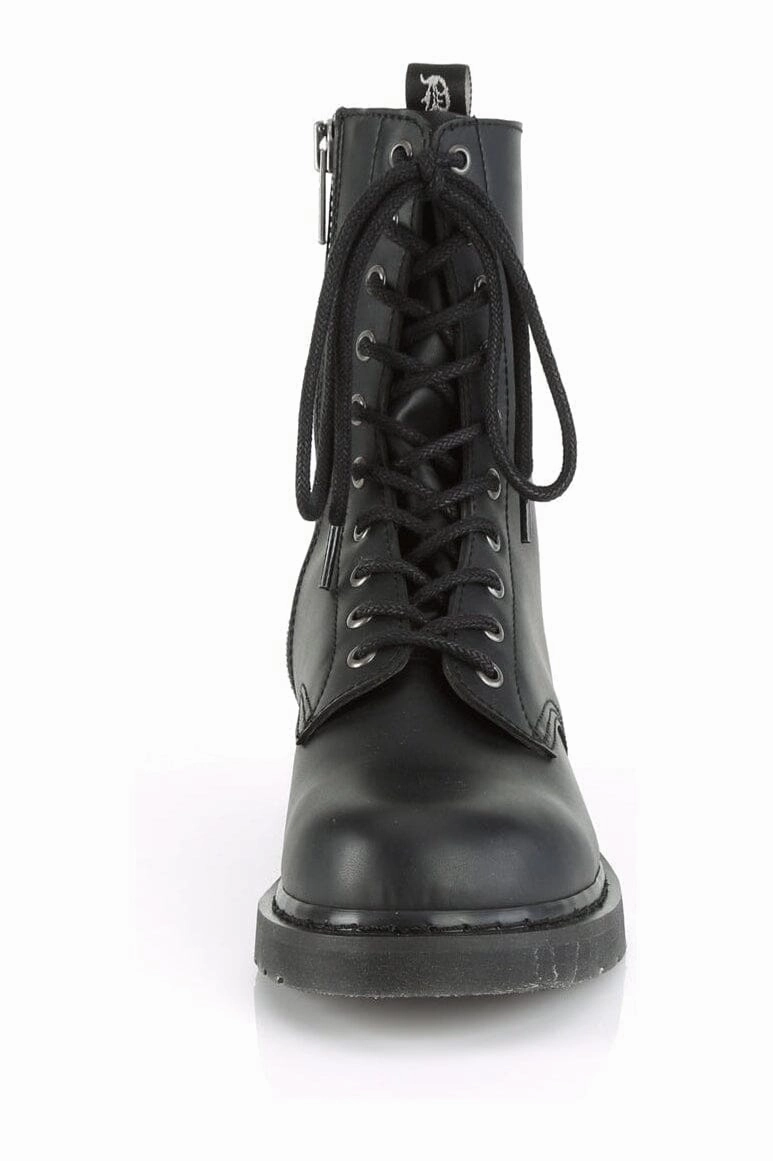 BOLT-200 Black Vegan Leather Knee Boot
