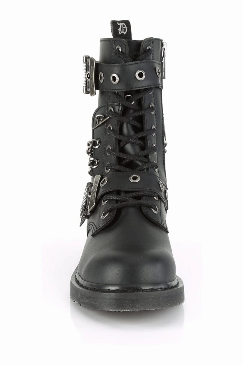 BOLT-250 Black Vegan Leather Knee Boot