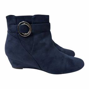 Boots Ankle Flats In Navy, Size:10