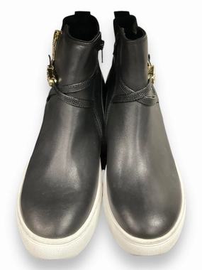 Boots Ankle Heels By Cma In Black & White, Size: 8.5