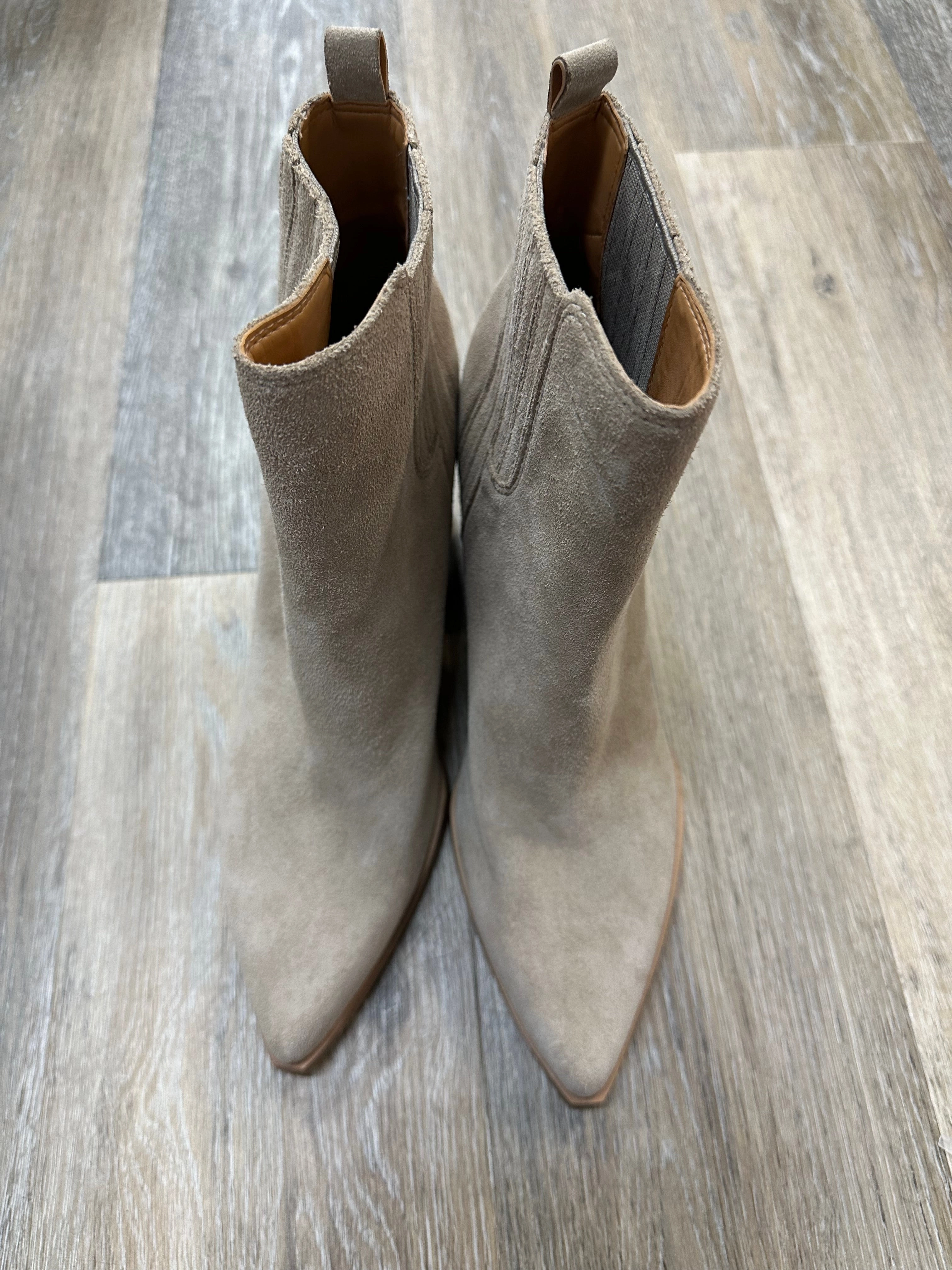 Boots Ankle Heels By Marc Fisher In Beige, Size: 8