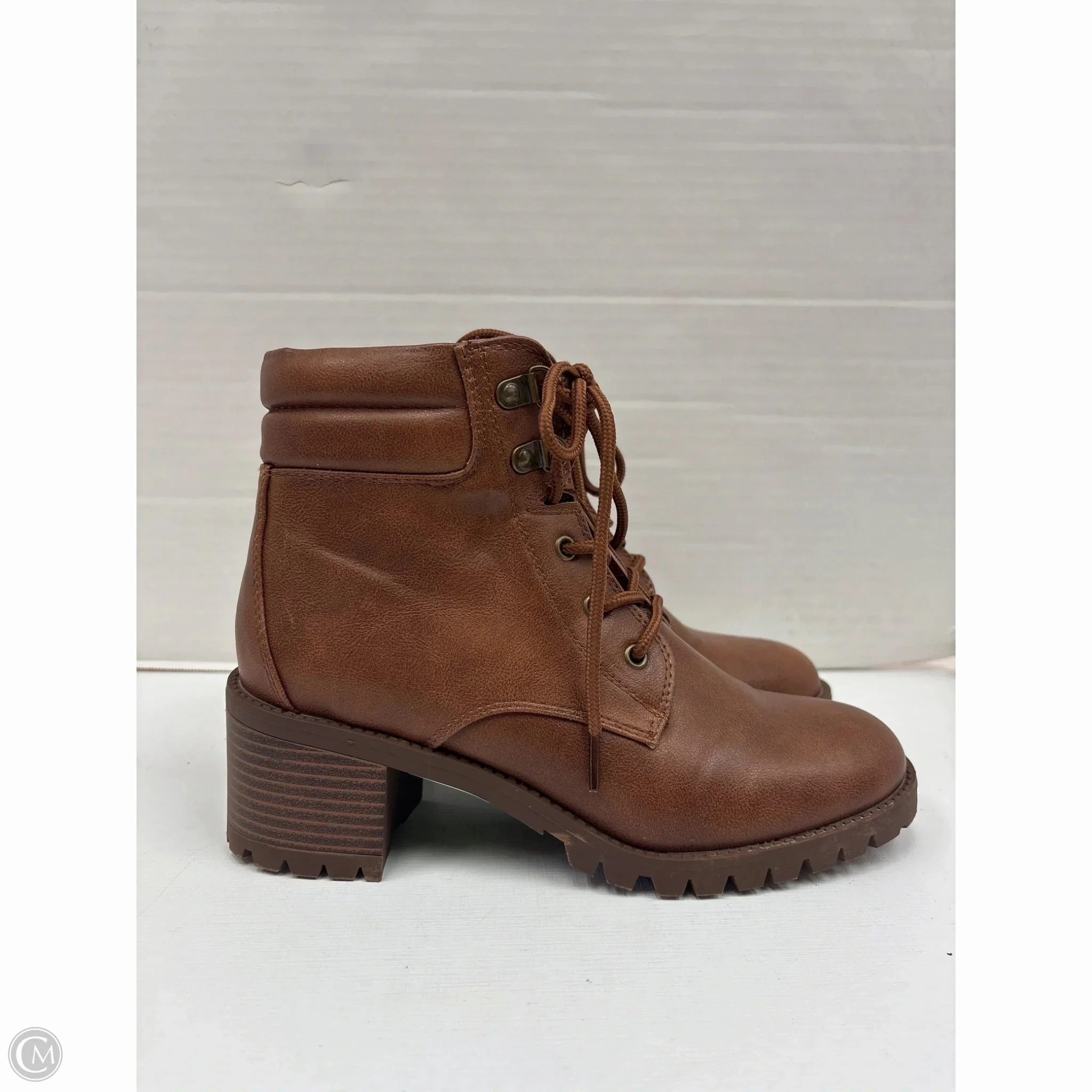 Boots Ankle Heels By Maurices In Brown, Size: 7.5