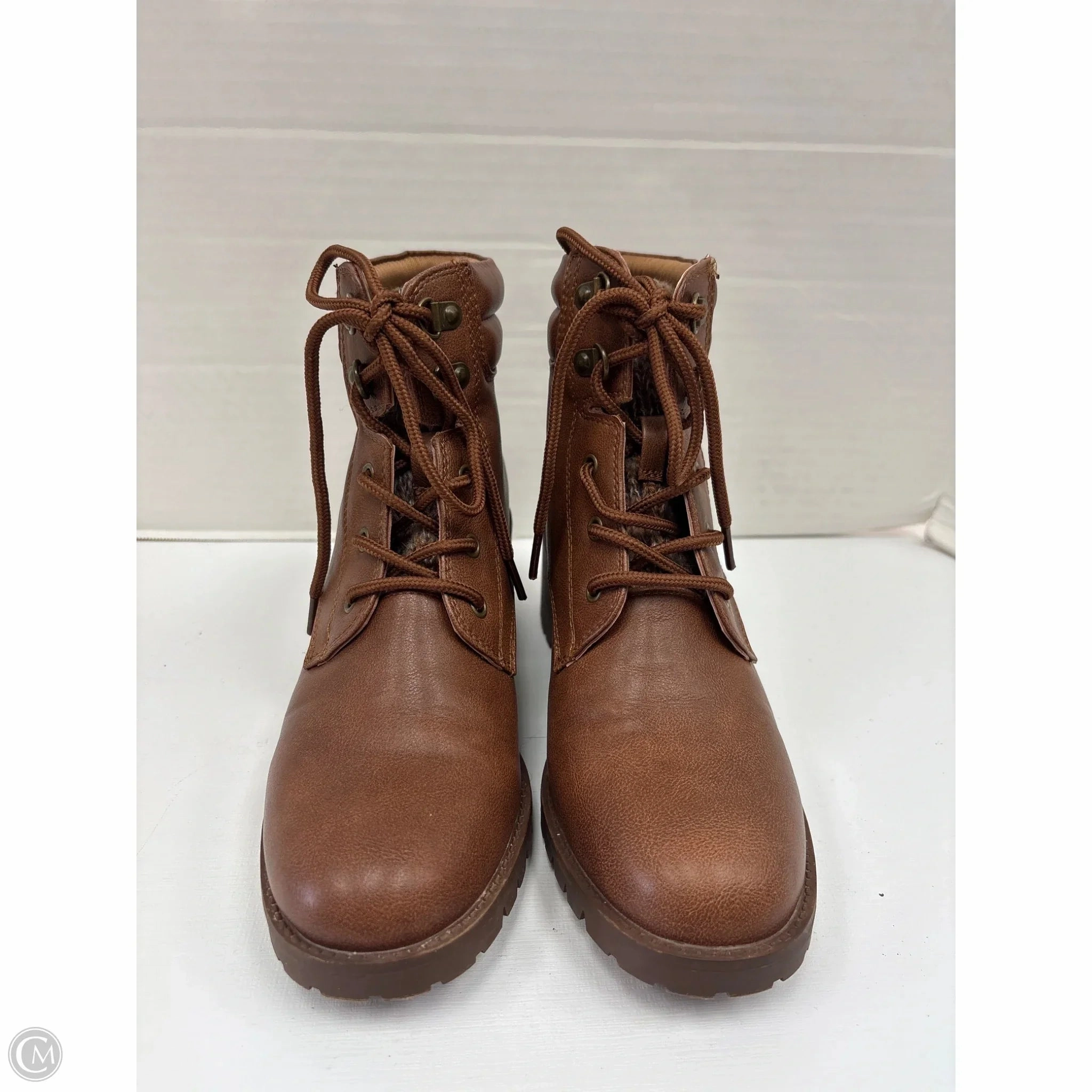Boots Ankle Heels By Maurices In Brown, Size: 7.5