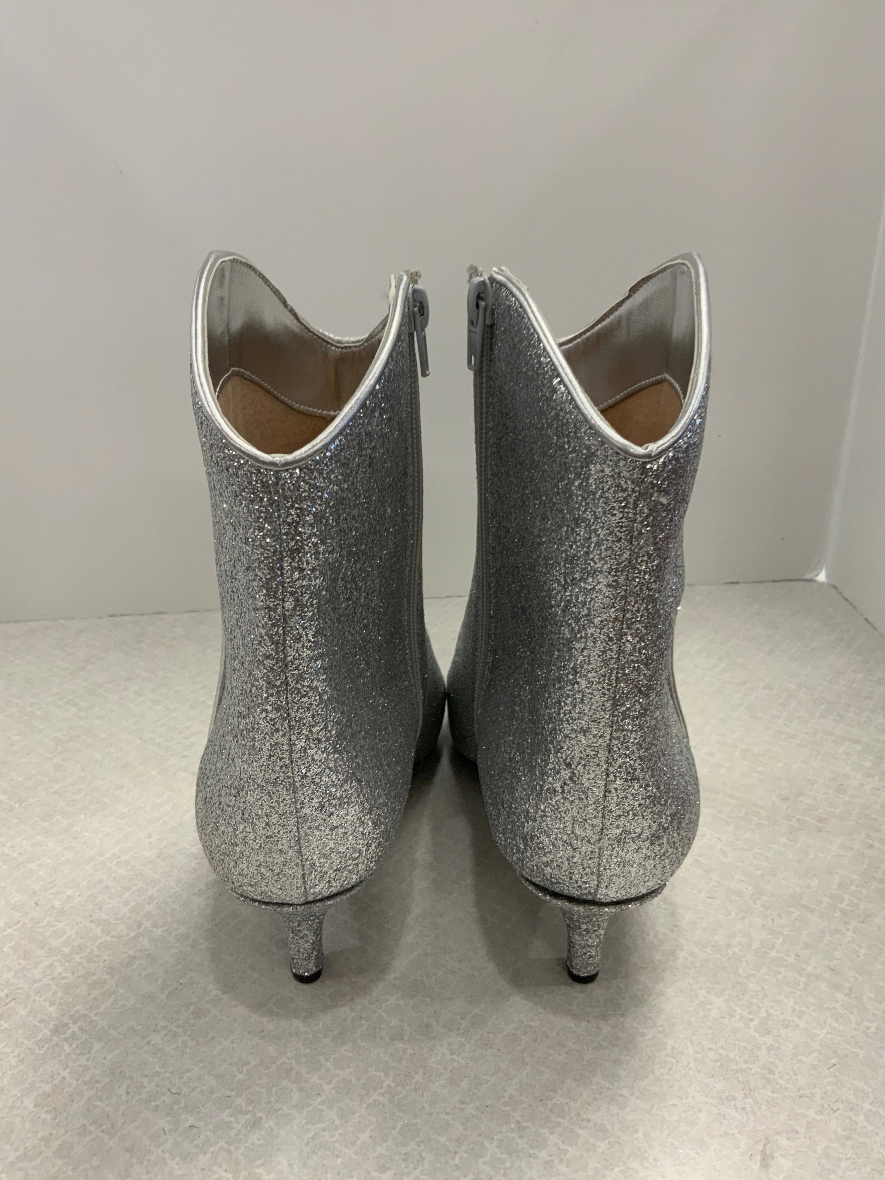 Boots Ankle Heels By On 34th In Silver, Size: 11