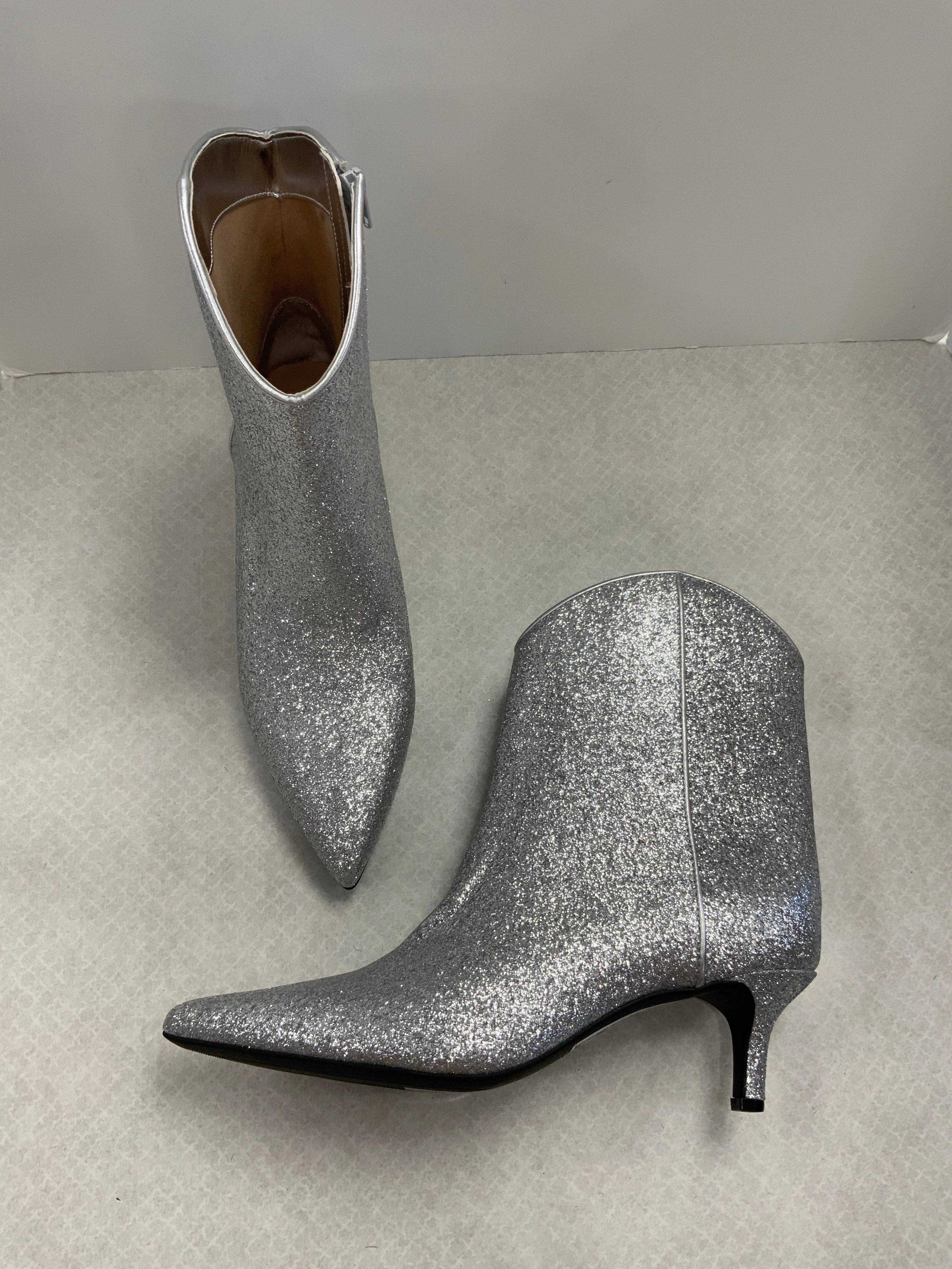 Boots Ankle Heels By On 34th In Silver, Size: 11