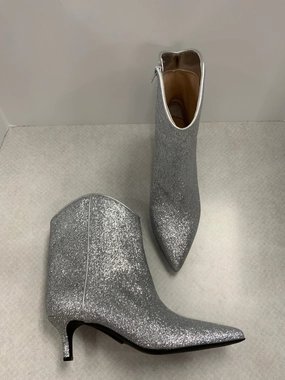 Boots Ankle Heels By On 34th In Silver, Size: 11