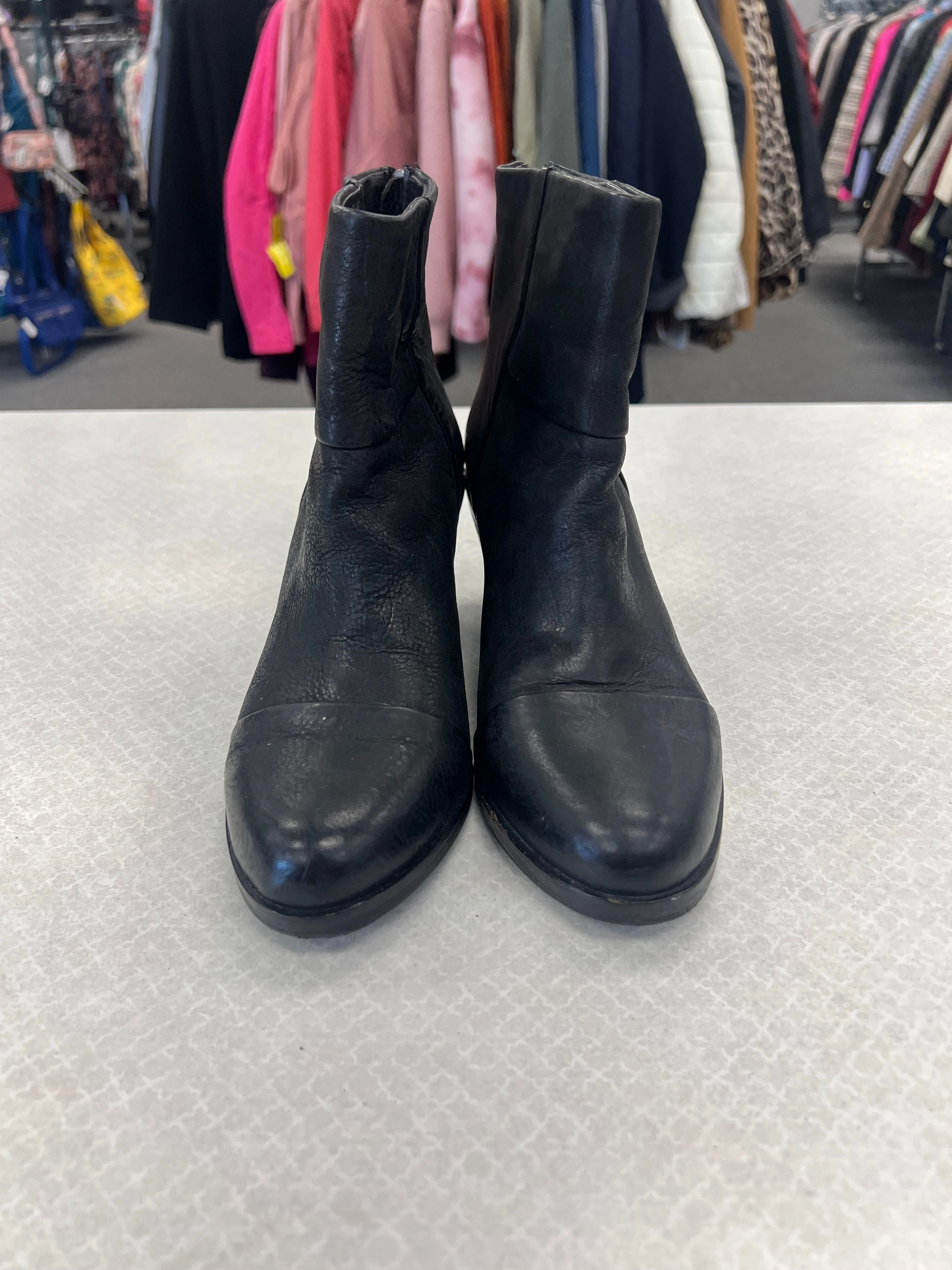 Boots Ankle Heels By Saks Fifth Avenue In Black, Size:7.5