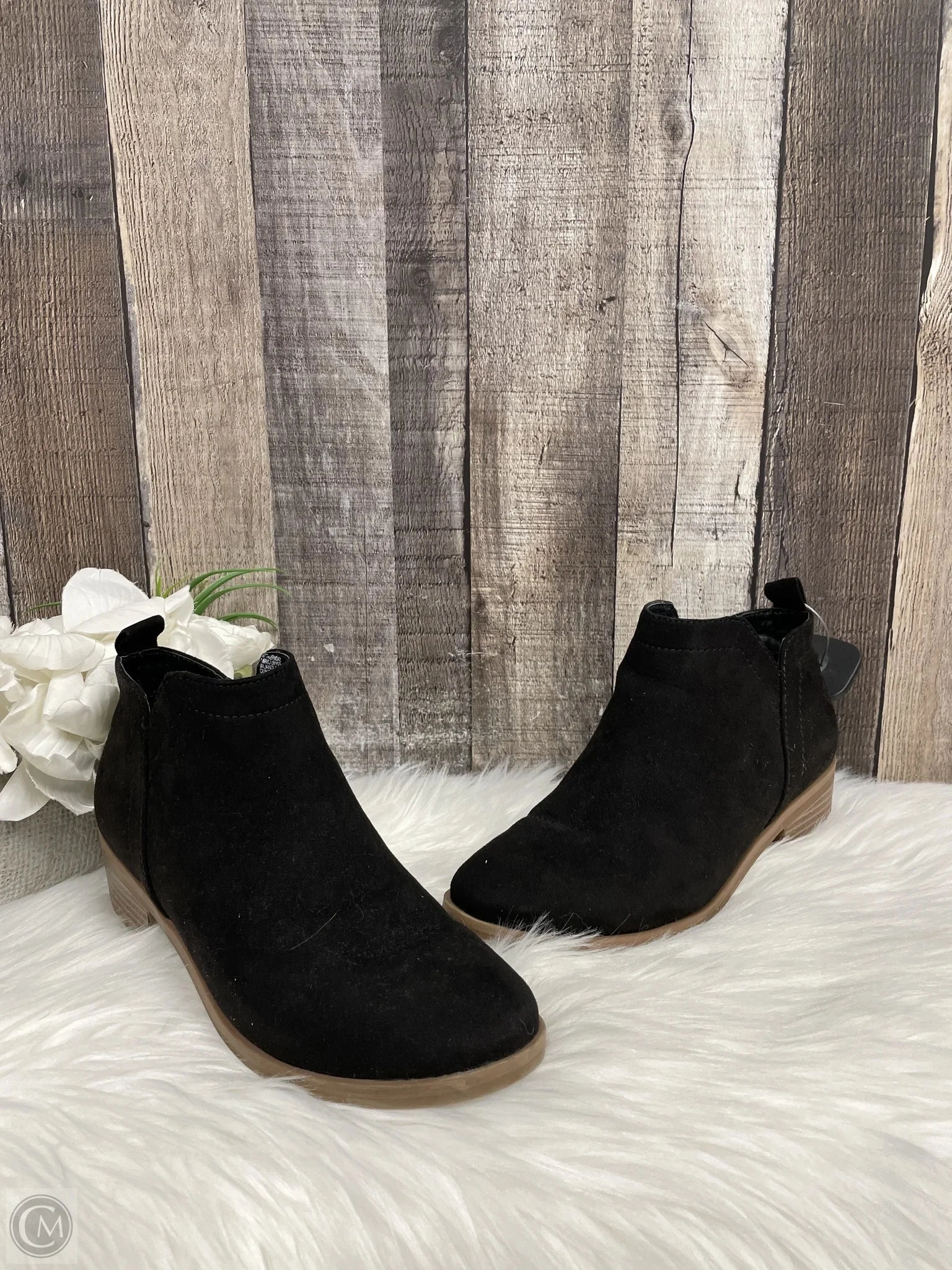 Boots Ankle Heels By Time And Tru In Black, Size: 7