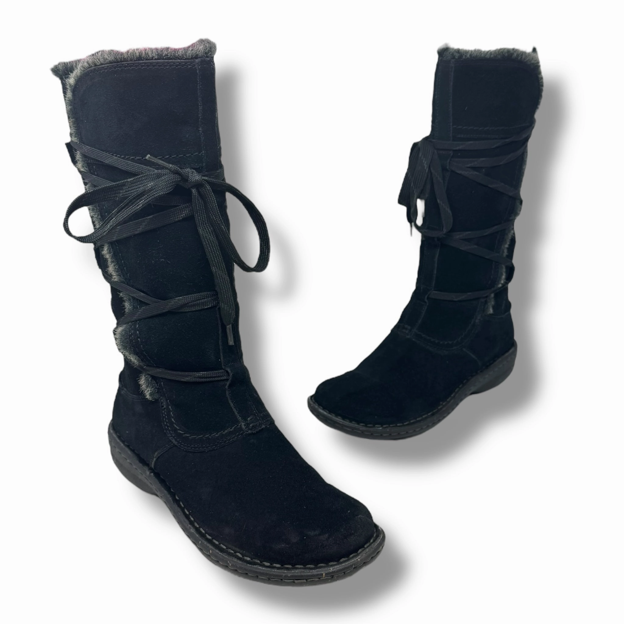 Boots Mid-calf Flats By Clarks In Black, Size: 8.5