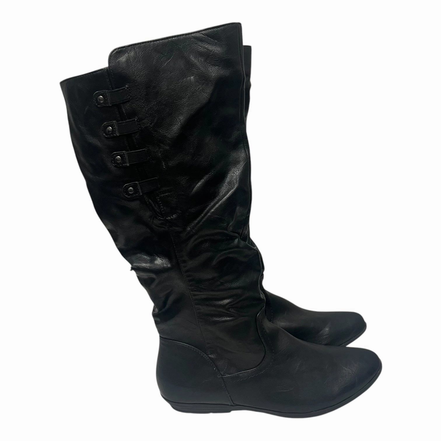 Boots Mid-Calf Flats By Cme In Black, Size:11