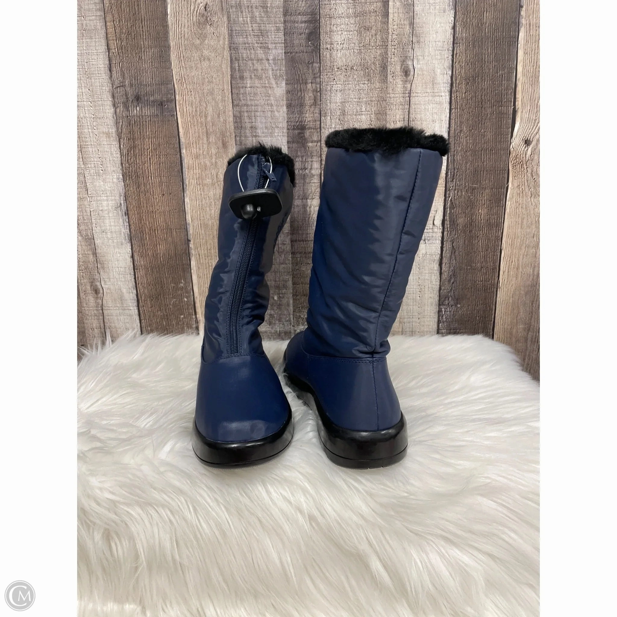 Boots Mid-calf Flats By Comfortview In Navy, Size: 9
