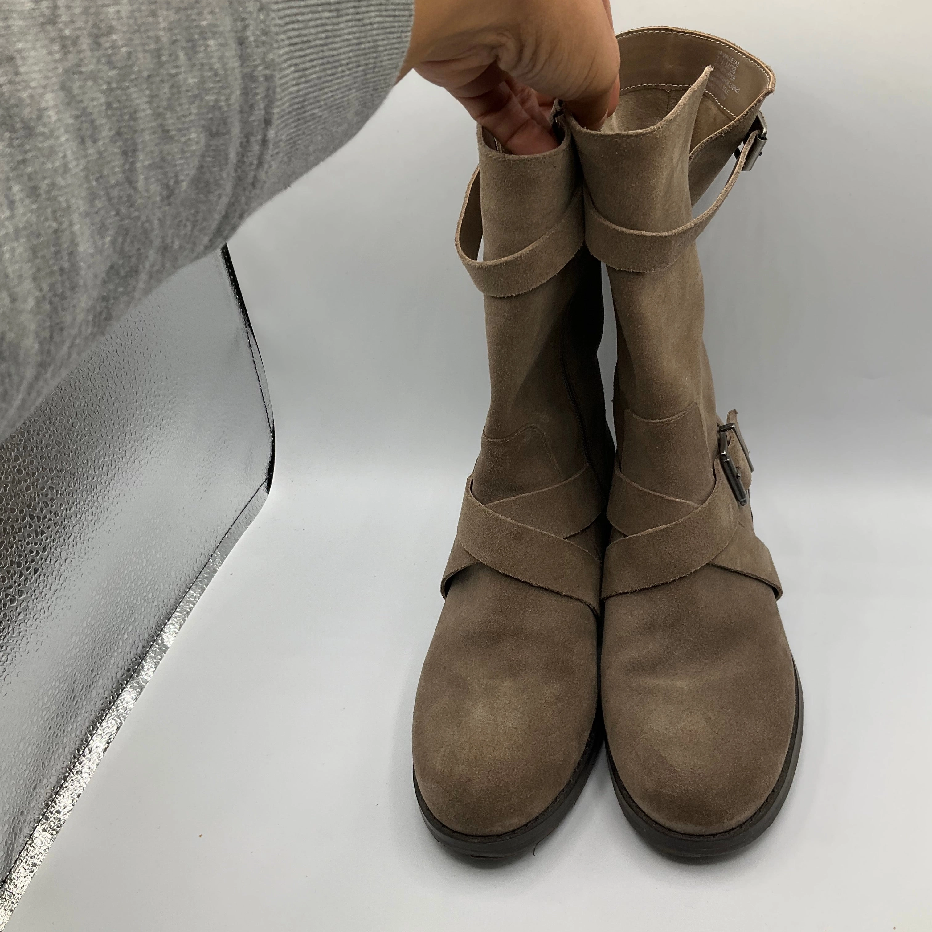 Boots Mid-calf Flats By Vince Camuto In Tan, Size: 7.5
