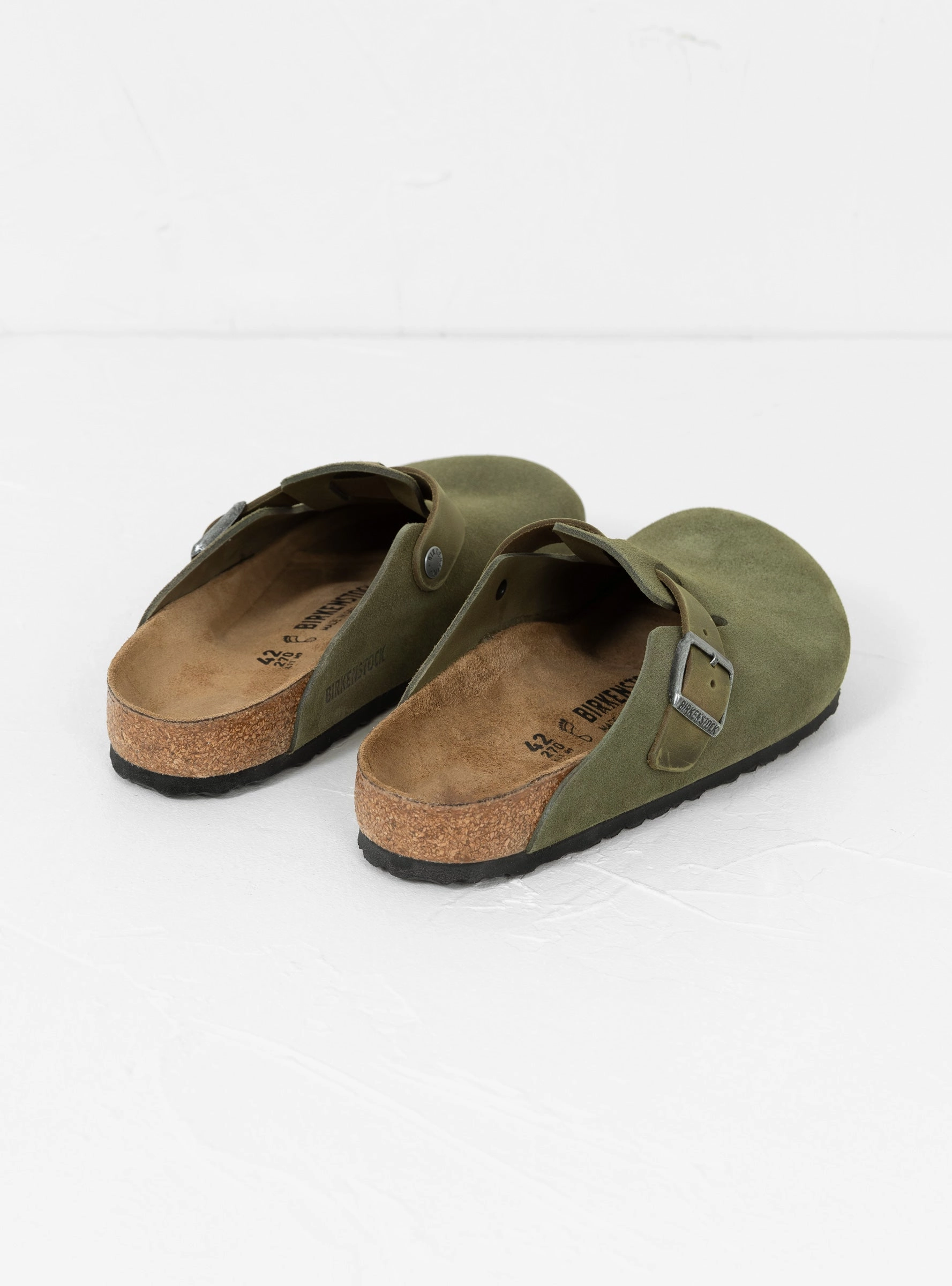 Boston Suede & Oiled Leather Sandal Thyme