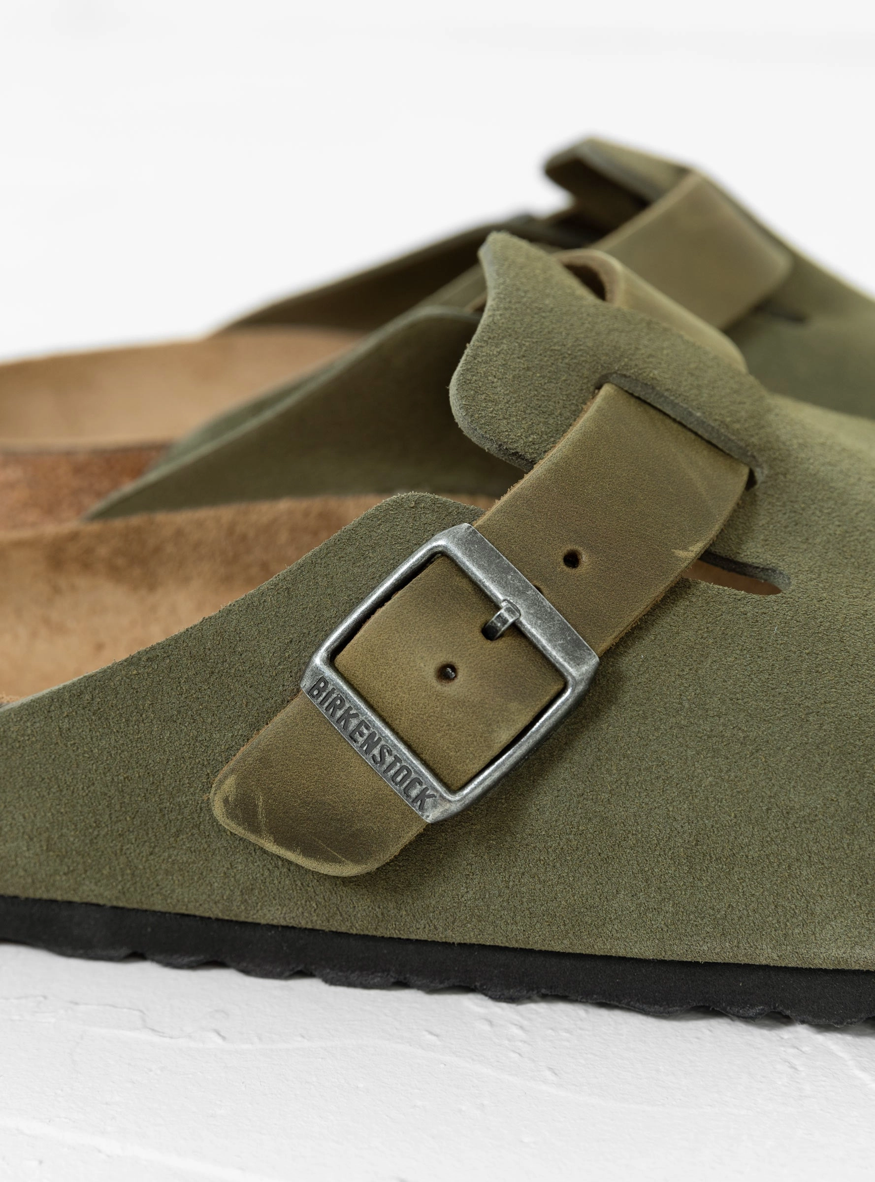 Boston Suede & Oiled Leather Sandal Thyme