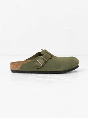 Boston Suede & Oiled Leather Sandal Thyme