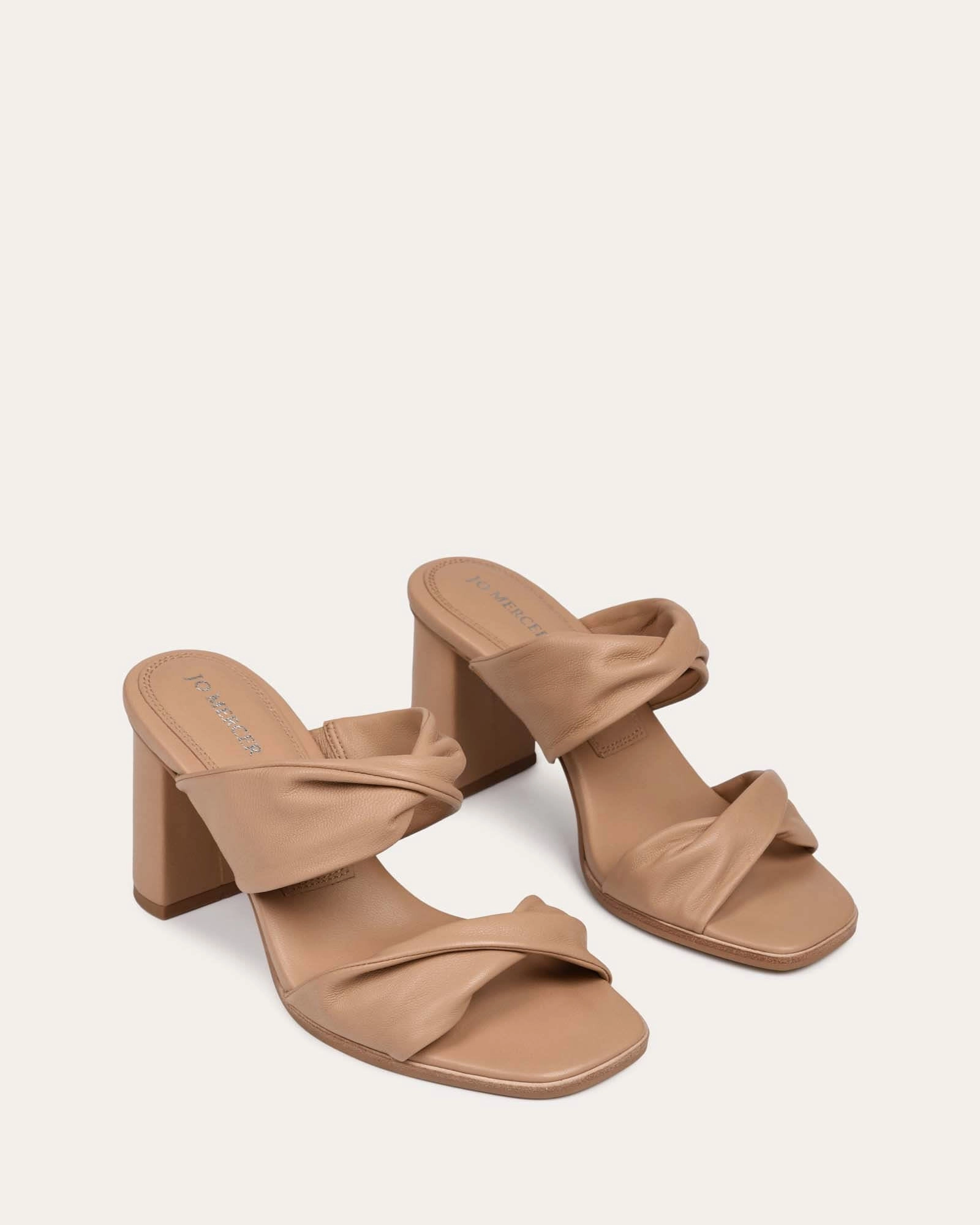 CAYLIE HIGH HEEL SANDALS BEIGE LEATHER