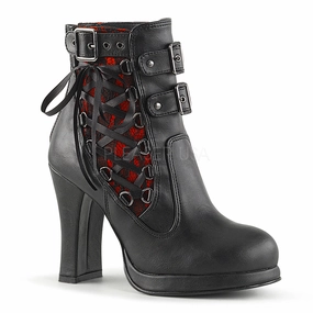 CRYPTO-51  Black-Red Lace Vegan Leather