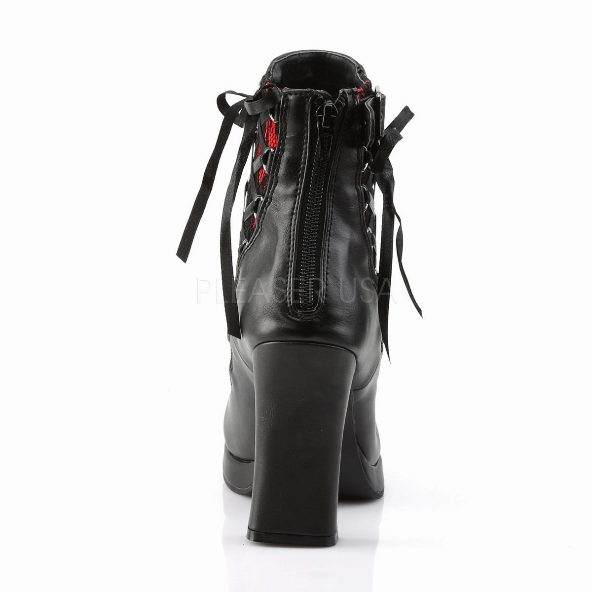 CRYPTO-51  Black-Red Lace Vegan Leather