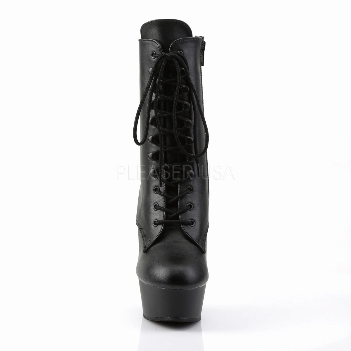DELIGHT-1020  Black Faux Leather/Black Matte