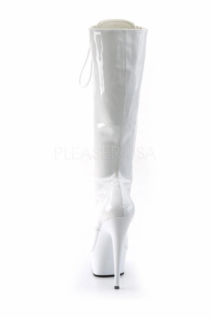 DELIGHT-2023 Platform Boot  | White Patent