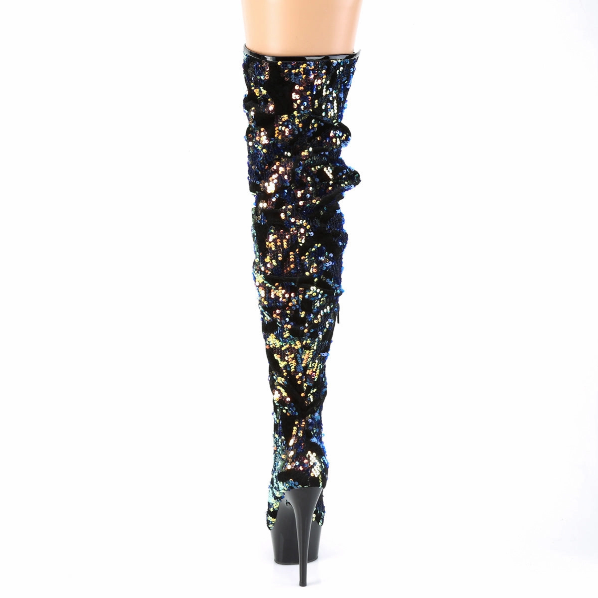 DELIGHT-3004  Blue Iridescent Sequins/Black