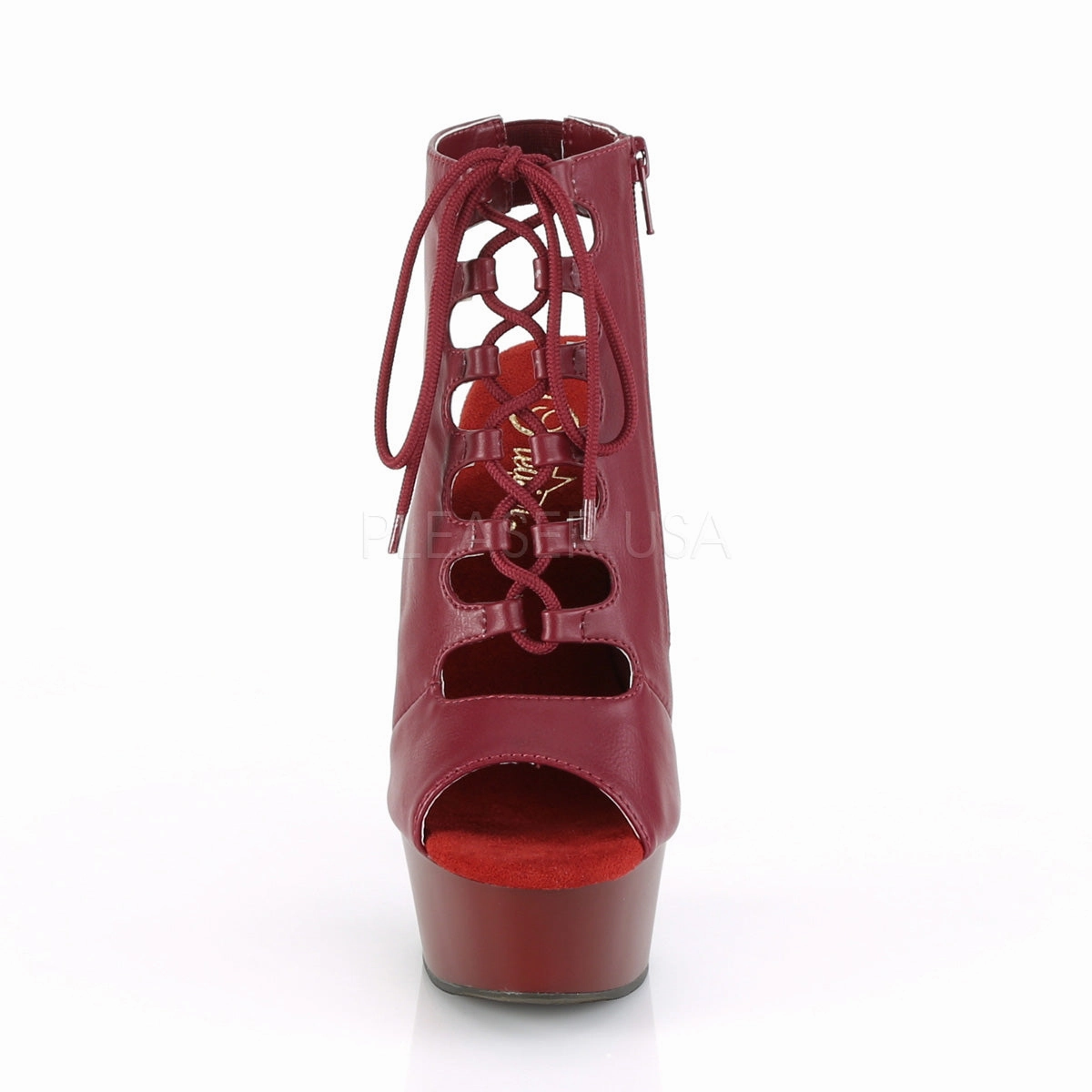DELIGHT-600-20  Burgundy Faux Leather/Burgundy Matte