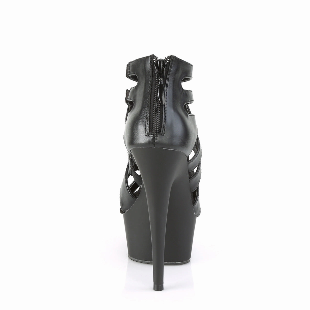 DELIGHT-645  Black Faux Leather/Black Matte