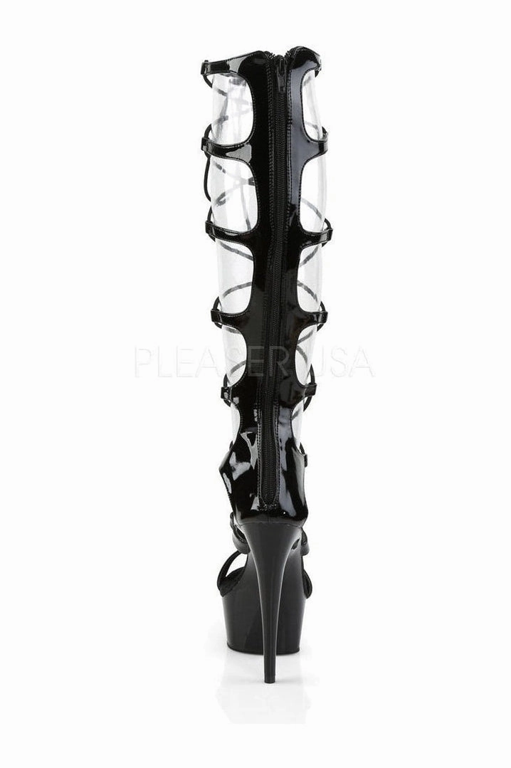 DELIGHT-698 Platform Sandal  | Black Patent