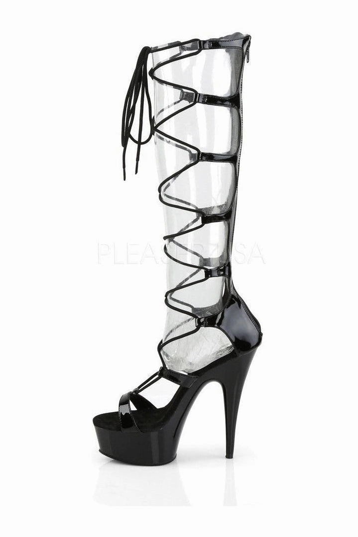 DELIGHT-698 Platform Sandal  | Black Patent