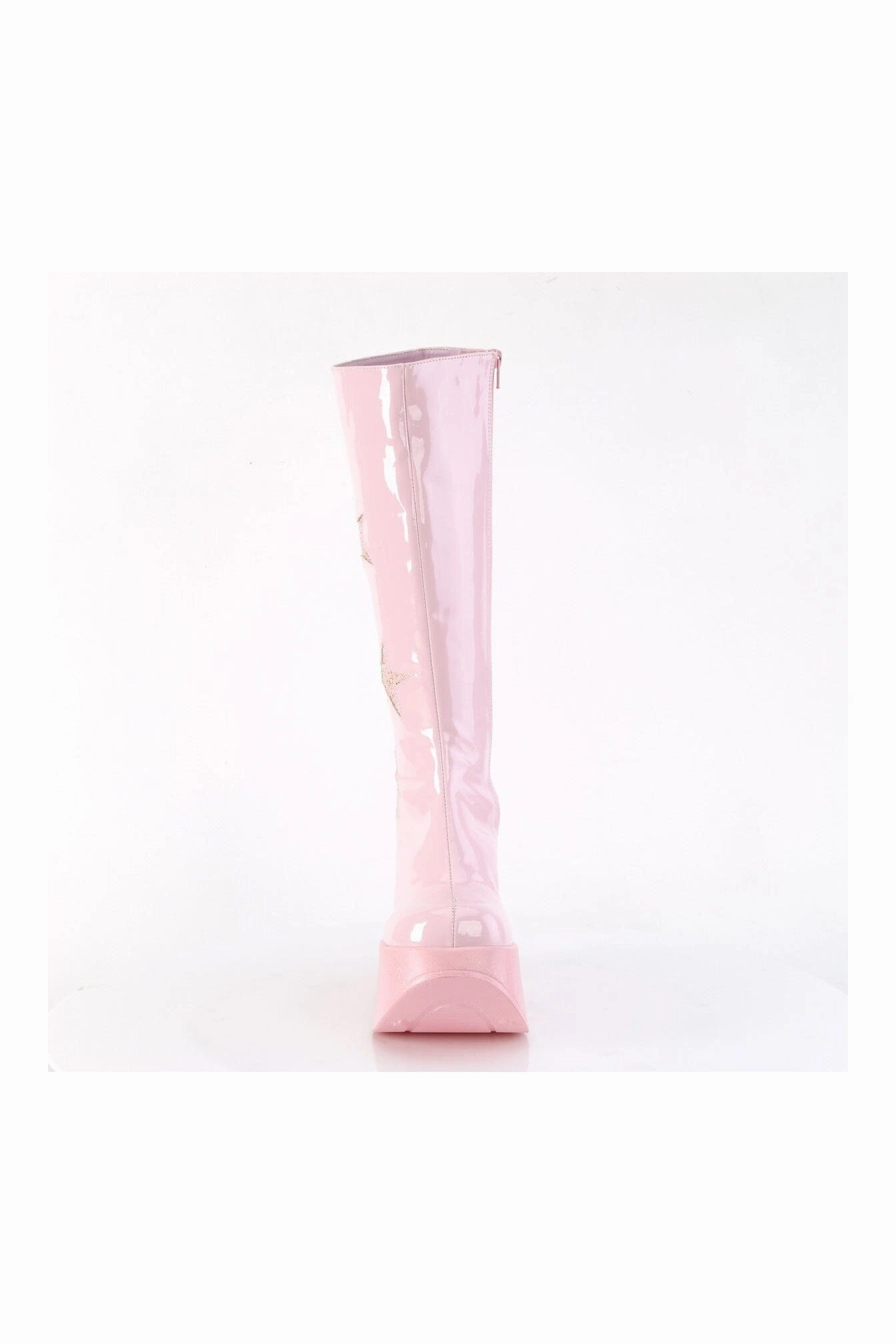 DYNAMITE-218 Pink Glitter Knee Boot