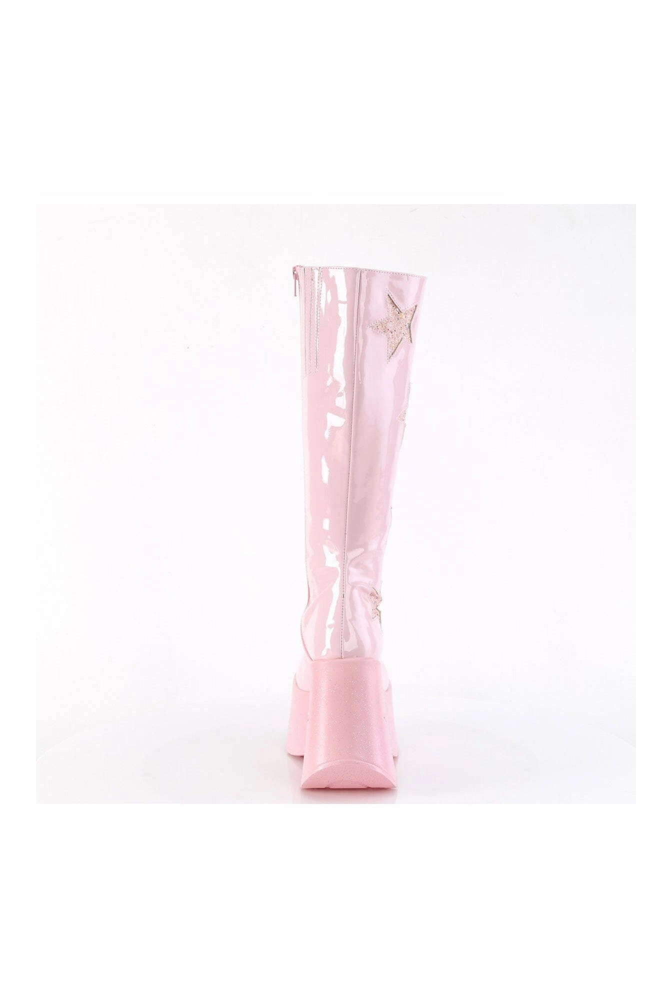 DYNAMITE-218 Pink Glitter Knee Boot