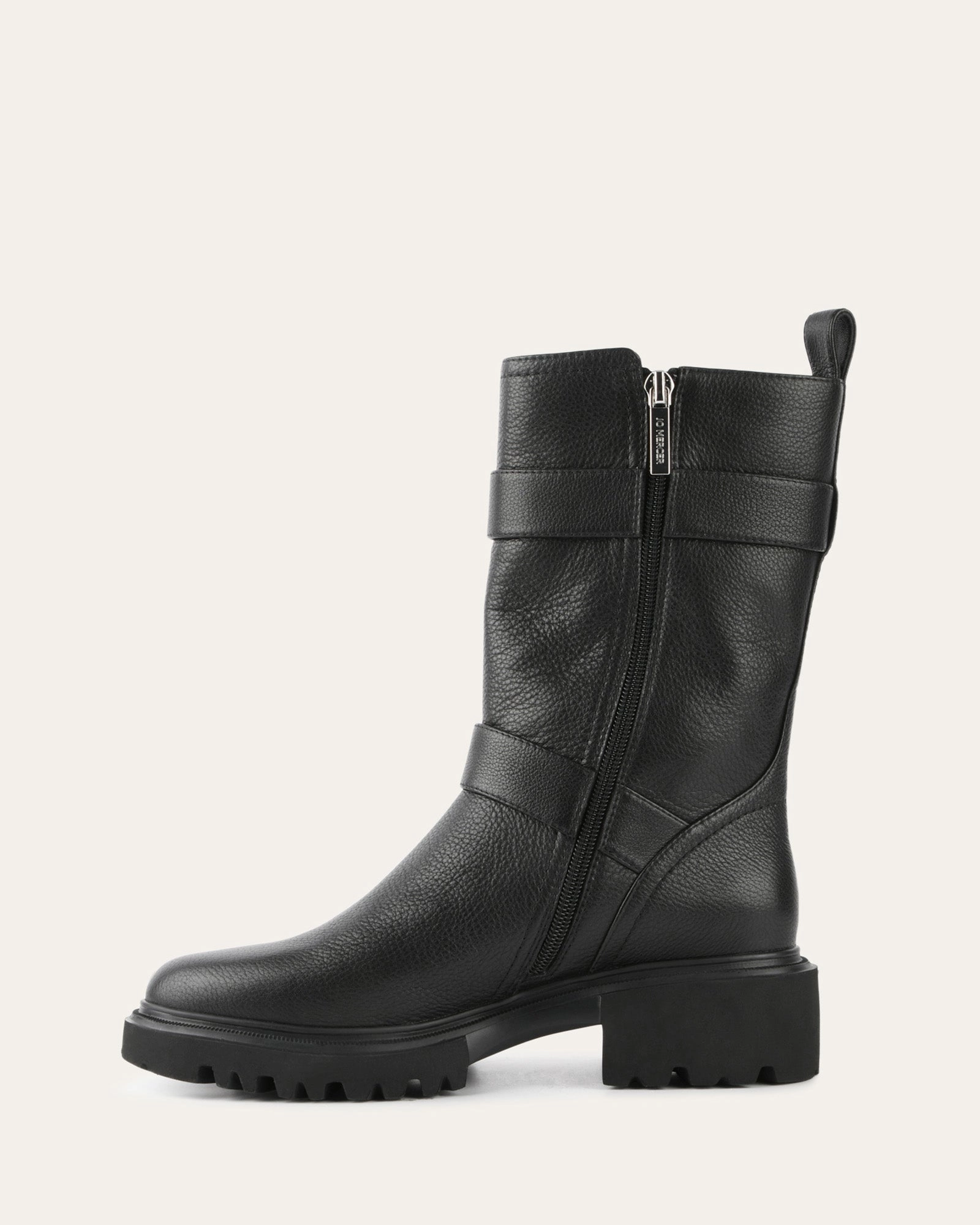 ELLIOT FLAT ANKLE BOOTS BLACK LEATHER