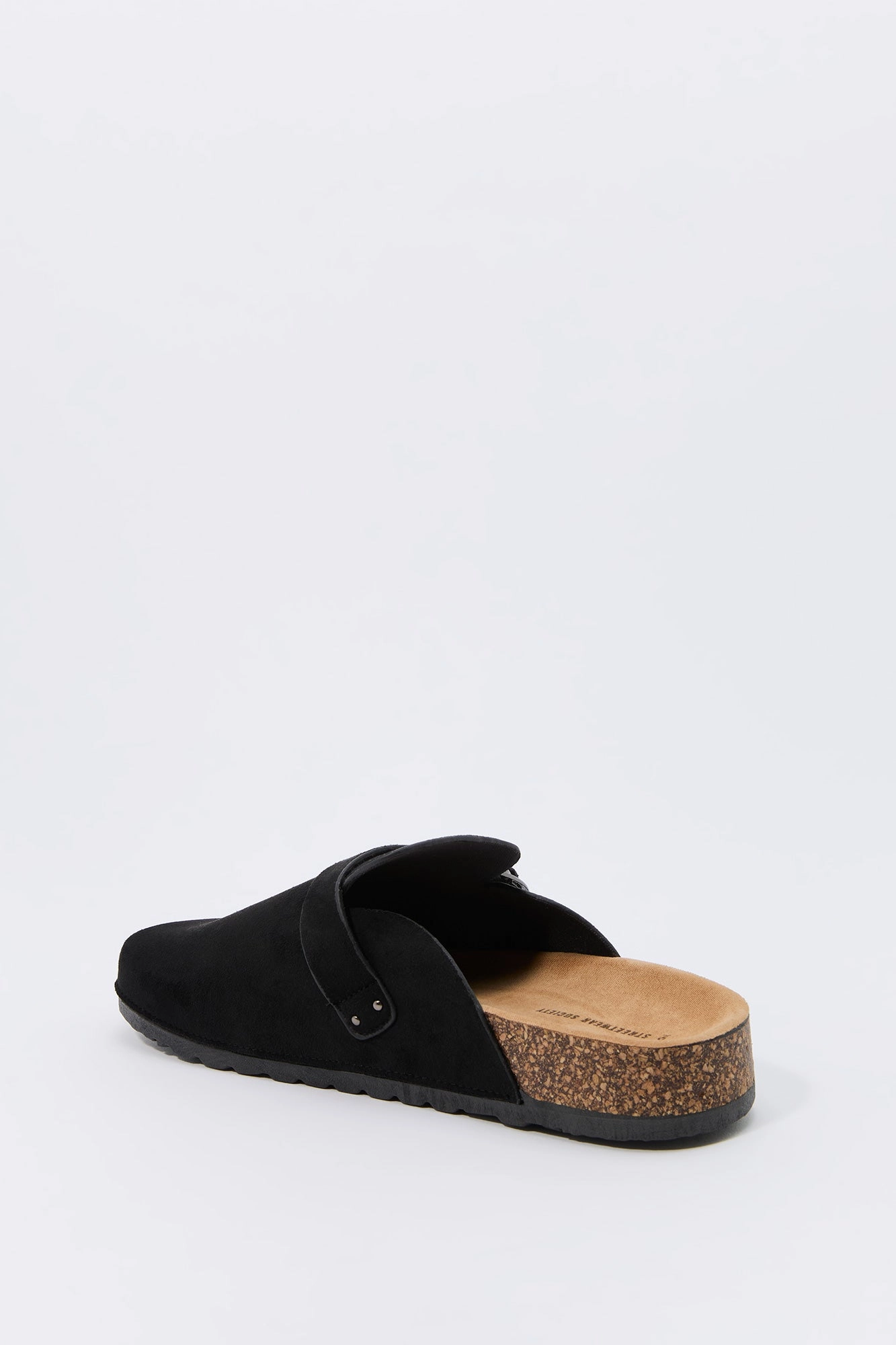 Faux-Suede Buckle Cork Clog