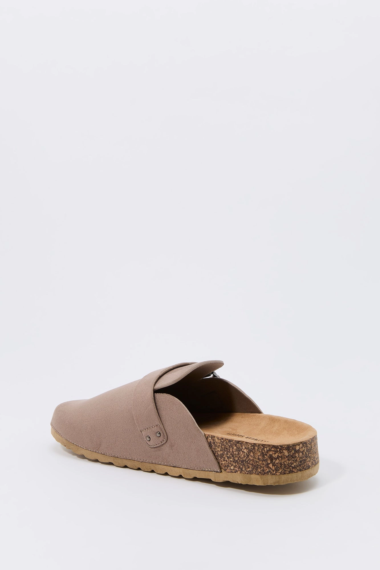 Faux-Suede Buckle Cork Clog
