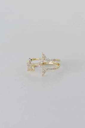 FINAL SALE - Diana Gold Rhinestone Star Ring