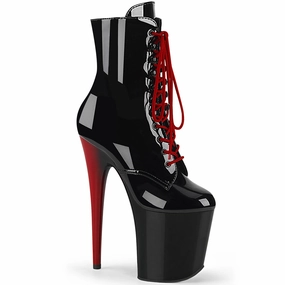 FLAMINGO-1020RH  Black Patent/Black-Red