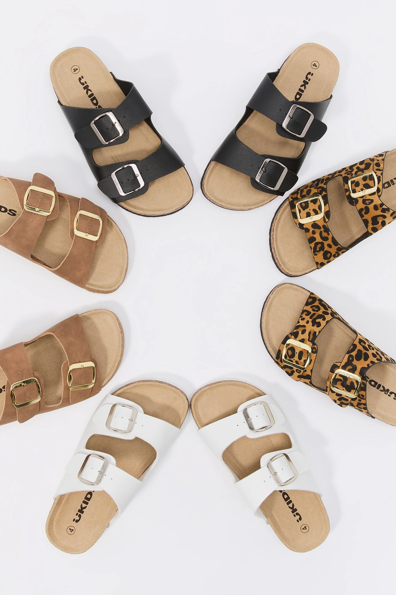 Girls Double Buckle Cork Sandal