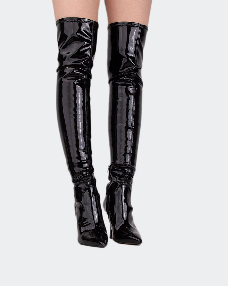 Giverny Black Patent Stretch