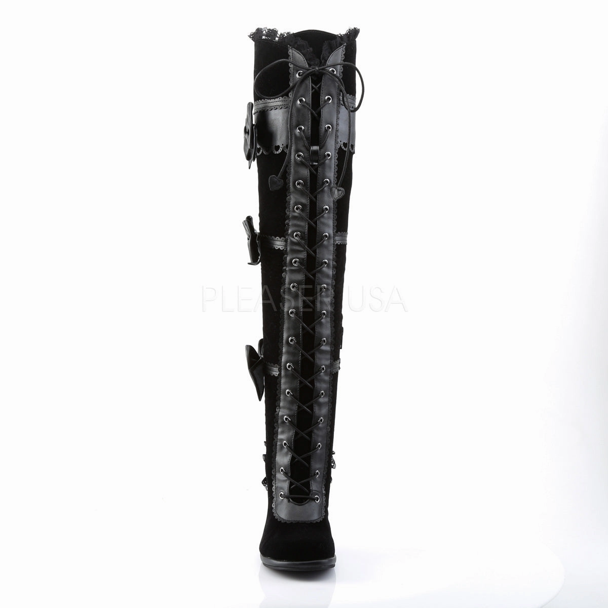 GLAM-300  Black Vegan Leather-Velvet